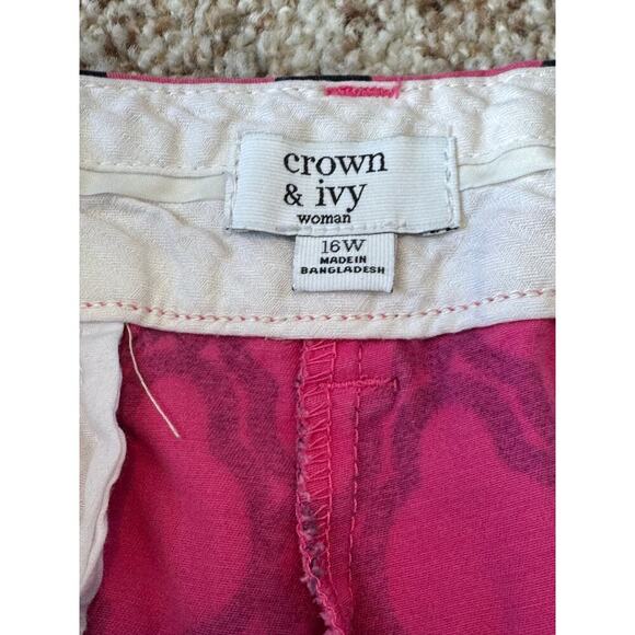 Crown & Ivy dressy shorts, Size 16W,  Pink & Blue - Picture 3 of 7
